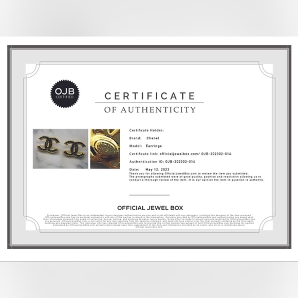 SOLD DIRECTLY Auth Chanel black with gold flake CC stud earrings Med/LRG size! - Picture 14 of 14